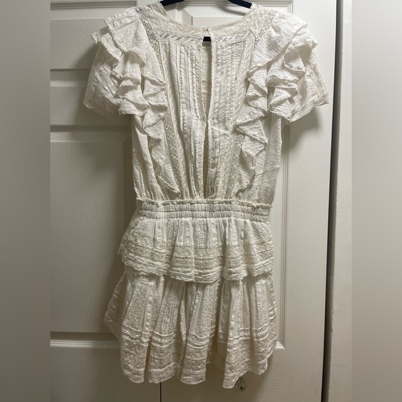 Love shack fancy Stella Mini Dress in vintage white, size L - Picture 3 of 5